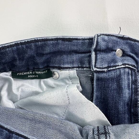Lauren Ralph Lauren Women’s Premier Straight Ankle Jeans Size 6 Distressed Hem - Picture 3 of 12
